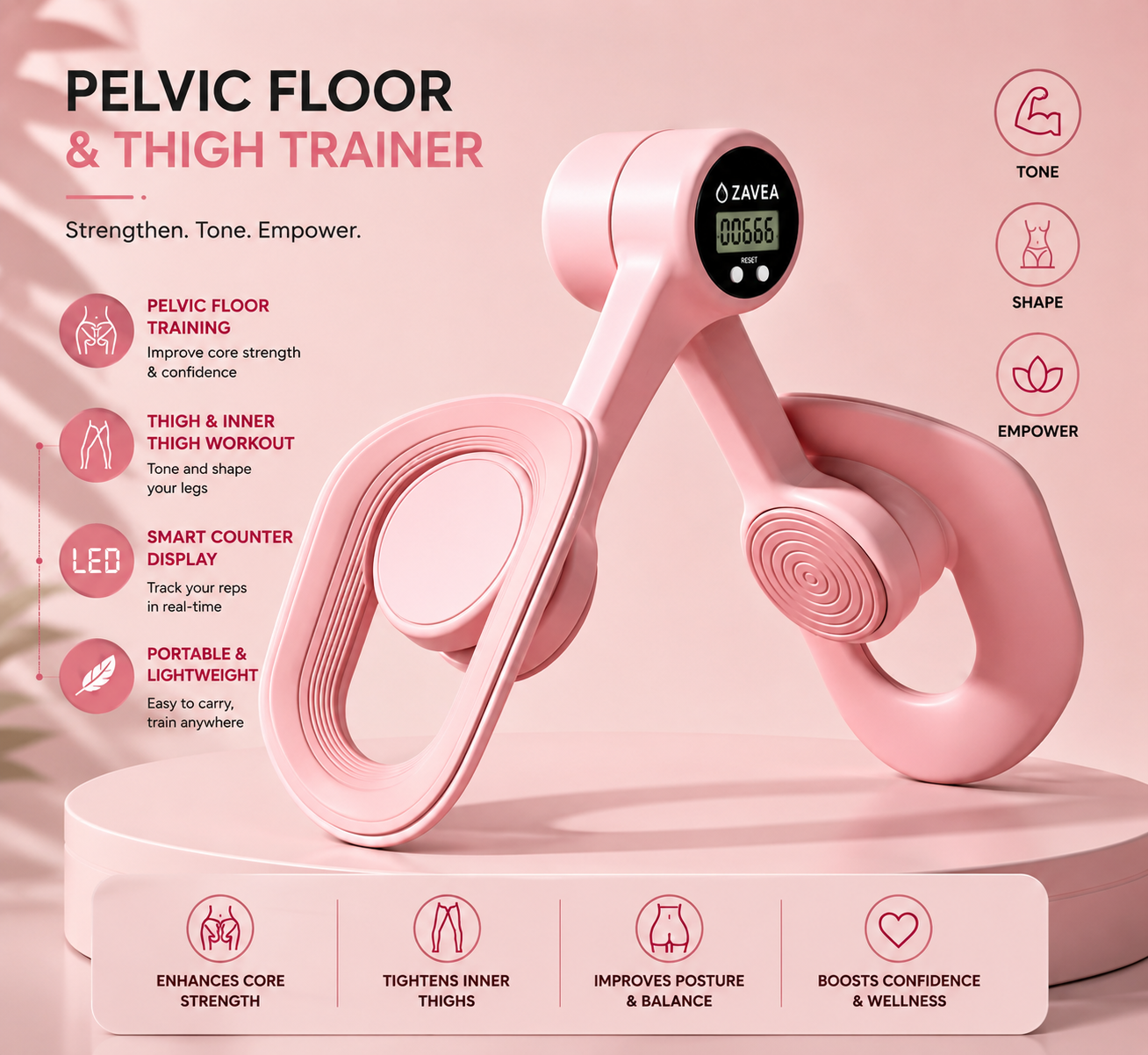 Zavea Sculpt Pro – 360° Thigh & Pelvic Resistance Trainer