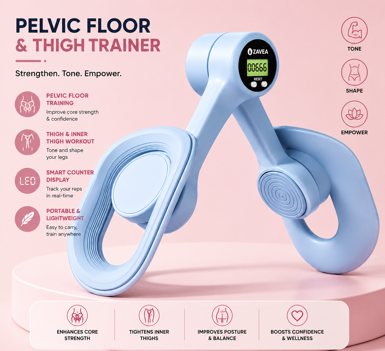 Zavea Sculpt Pro – 360° Thigh & Pelvic Resistance Trainer